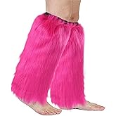Barelove Women's Faux Fur Leg Warmers, Plush Soft Furry Fluffy Winter Long Boot Cuff Wrist Covers Boots Sleeves