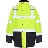 Utility Pro - Hi-Vis Reflective, Waterproof Contractor Parka Jacket (Yellow) (3XL)