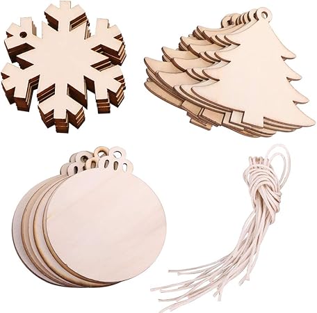 Albero Di Natale Legno Da Appendere.Mlj Albero Di Natale In Legno Da Appendere Ornamenti Decorativi A Forma Di Fiocco Di Neve Pupazzo Di Neve Decorazione Per Natale Mixed Pattern 30 Pcs Amazon It Casa E Cucina