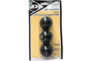 Dunlop Squash Balls Pro Double Yellow, Official Tournament Squash Ball