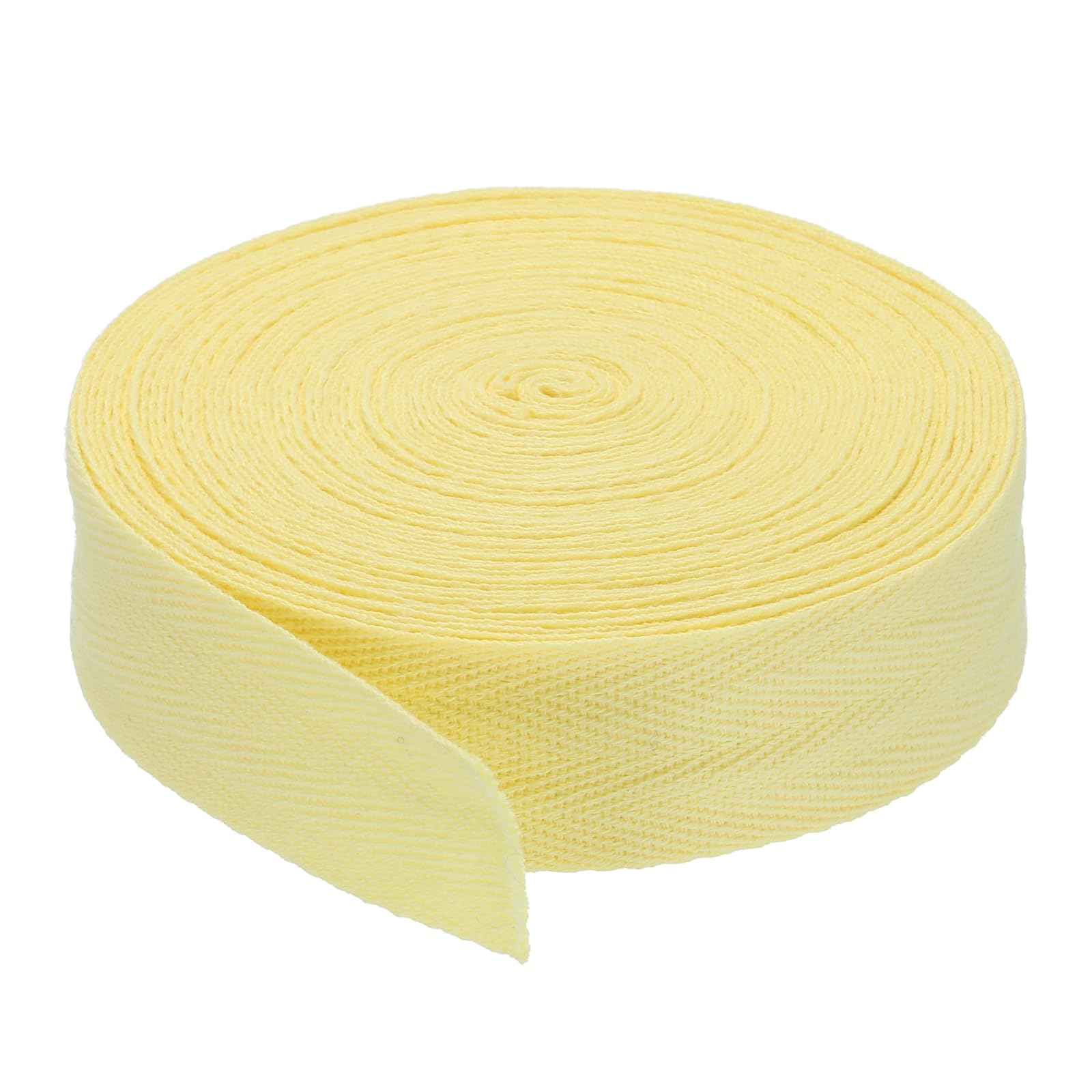 PATIKIL 1.2"/3cm Cotton Twill Tape 10 Yards Cotton Ribbon Bias Binding Tape Herringbone Webbing Trim for Sewing Gift Wrapping Craft DIY Light Yellow