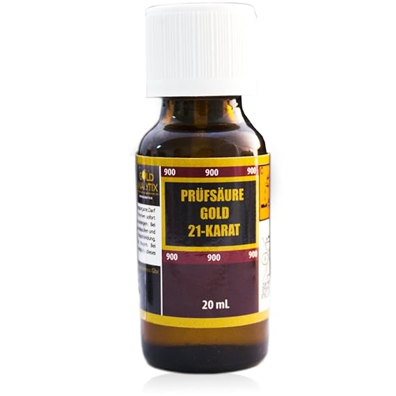 Prüfsäure Gold (21 Karat, 900-20 ml) - Probiersäure, Gold-Test, Gold-Tester
