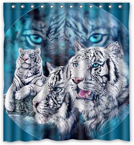 Amazon Com Bengal Tiger Blue Eyed Royal White Waterproof Bathroom