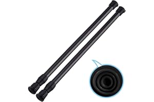 HILLHOME 2 Pack Small Tension Rods 12 in to 20 Curtain Rods Window Rods in Extendable Width Spring Cupboard Bars for Kitchen 