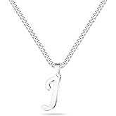 LUXEJEW Valentines Day Gifts for Him - Stainless Steel A-Z Initial Necklaces for Men Boys, Gold/Silver Cuban Link Chain Letter Pendant Necklace Jewelry Gifts 20+2 Inches