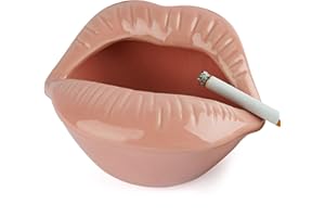 Loghot Creative Ceramic Cigarette Ashtrays with Lips Style Fashion Home Decorations (Pink)