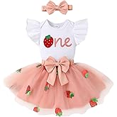 YOUNGER TREE Baby Girl 1st Birthday Outfits One Year Old Clothes Romper Tutu Cake Smash Skirt with Headband Baby Girl Gifts