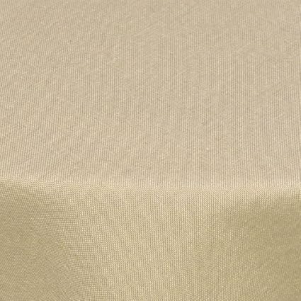 Textil Tischdecke Leinen-Optik 160cm rund mit FLECK-Schutz sand