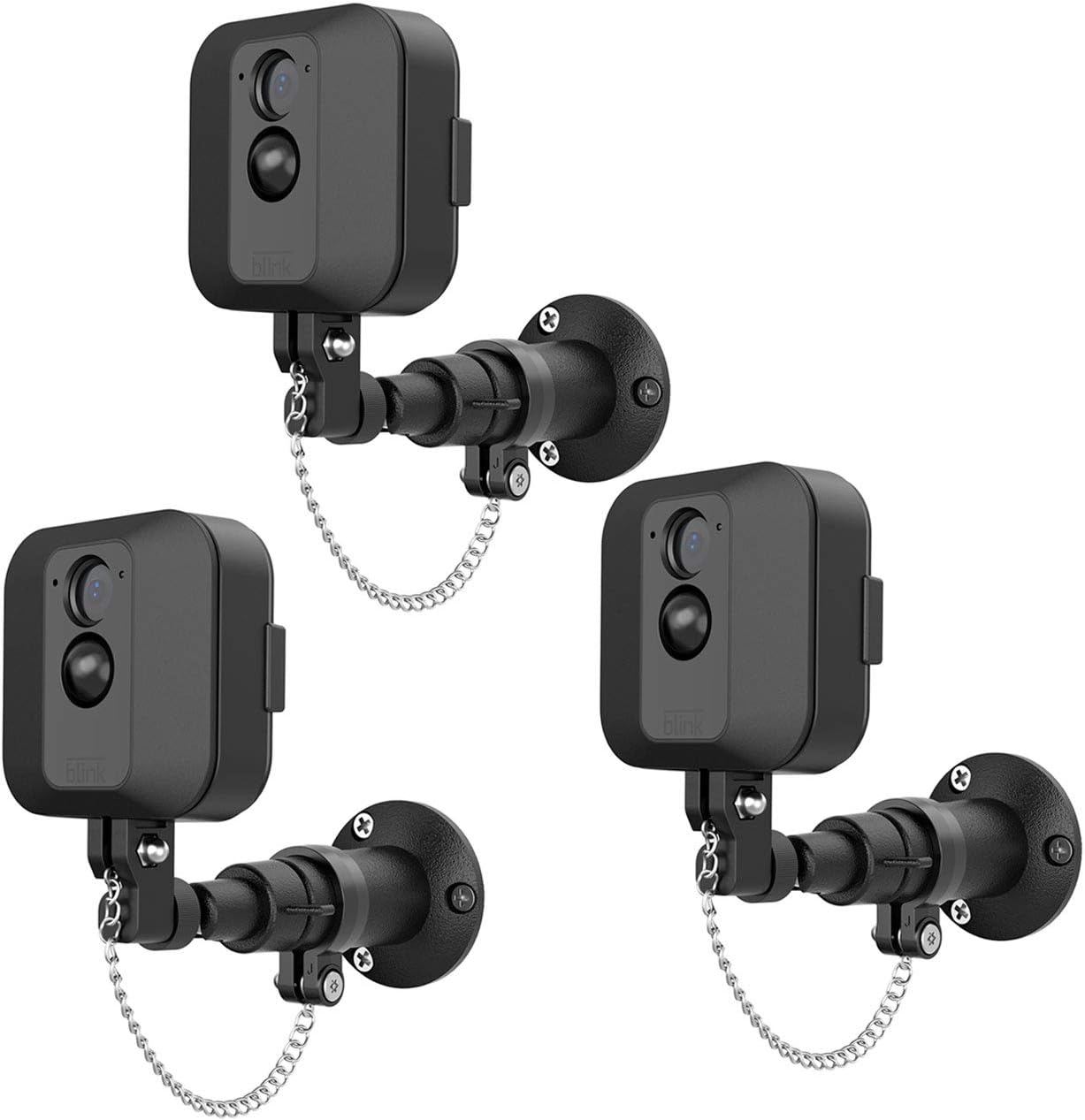 HOLACA Security Outdoor Mount for Blink XT Blink XT2 Camera with Anti-Theft Chain & Metal Wall Mount Bracket-Extra Protection for Your Blink XT2 Camera System (3 Pack)