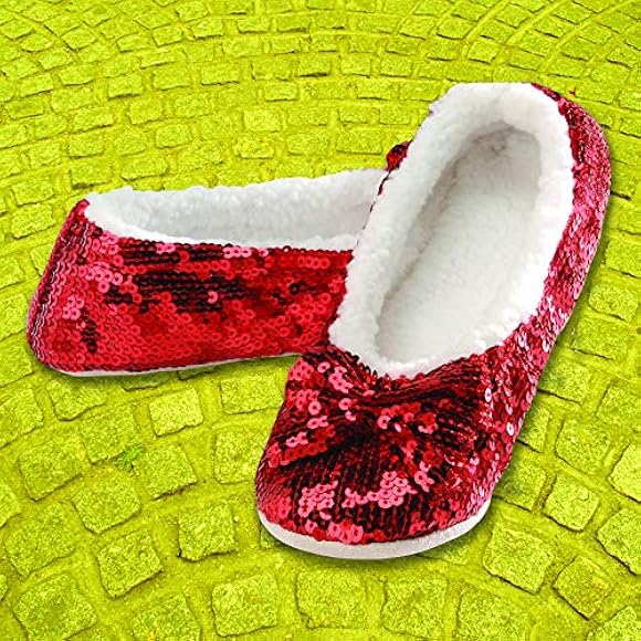 red sequin slippers