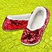 Snoozies Ballerina Bling Metallic Shine Women Slippers | Sequin House Slippers for Women | Slipper Socks with Grippers for Women | Cute Slippers for Women | Red | Large