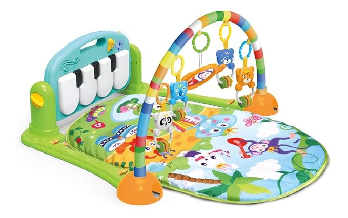 Zest 4 Toyz Baby Gym Jungle Musical Play Mats for Floor, Kick and Play Piano Gym Activity Center with Music, Lights, and Sounds Toys for Infants and Toddlers Aged 0 to 6 to 12 Months