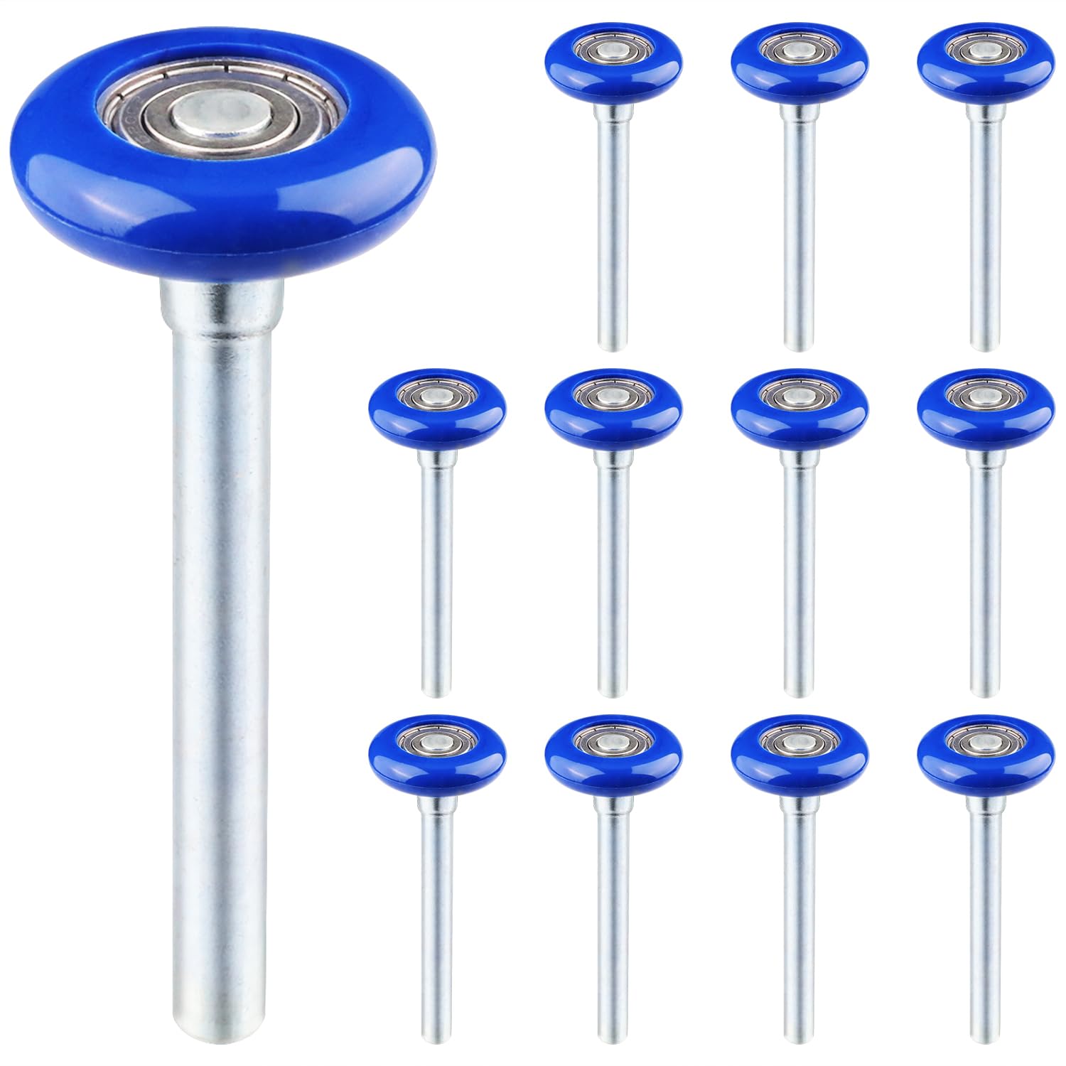 Photo 1 of 12 Pack 1.8 Inch Nylon Sealed Garage Door Rollers, Quiet/Durable and High Load, High Performance Bearing, Blue, by GENHAKON.