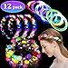 12 Pack Party Favors for Kids Adults, 6 LED Flower Headbands for Women 6 Glow Sticks Bracelet Christmas Glow in The Dark Party Supplies Led Flower Crowns Glow Party Accessories Light Up Toys Bulk