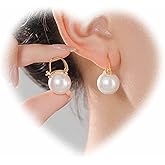W WEILIRIAN Vintage Pearl Dangle Earrings Pearl Drop Earrings Gold Pearl Bead Earrings Pearl Wedding Earrings Jewelry for Women and Girls