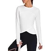 BMJL Womens Workout Tops Black Long Sleeve Shirts Fall Yoga Hiking Tshirts Cute Crop Tops Gym Thumb Hole