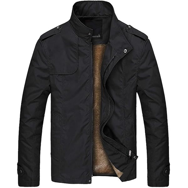 SWJGLITTR Men's Stand Collar Thick Jacket Male Fleece Sherpa Lined