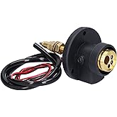 Brass MIG Welding Panel Socket Flange Euro Adapter | Compatible with Binzel &amp; CO2 Torches, Worn Socket Direct Replace, Holds Welding Gun Body, Flange Base Included