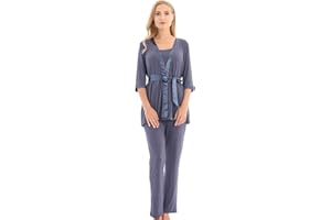 Bearsland Maternity Women's 3 Pieces Set Maternity Night Nursing Pajamas
