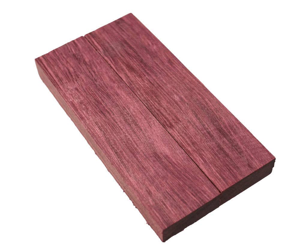 Bookmatched Wood Knife Handles/Scales-Maple/Rosewood/Toon/Tiger Stripe Wood/Ebony ect. (Purpleheart)