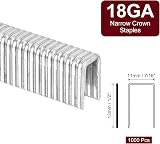 Sourcing Map 18 Gauge Narrow Crown Staples 1/4 x 3/8 in Galvanized 1000 view 2