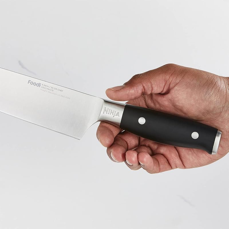 Bloco de faca ninja foodi staysharp com afiador integrado, conjunto de 6 peças [k32006eu] aço inoxidável