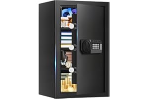 APRXUVOT 5.2 Cuft Large Home Safes Water and Fireproof, Fire Proof Safe for Home Use with Removable Shelves, Alarm System and Mute Function, Anti-Theft Safes for Home Use Fire and Water Proof for Document