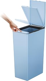 EKO Morandi 40L Kitchen Recycling Bin with Touch Top Titanium Blue