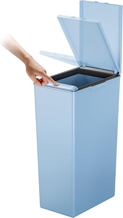 EKO Morandi 40L Kitchen Recycling Bin with Touch Top Titanium Blue