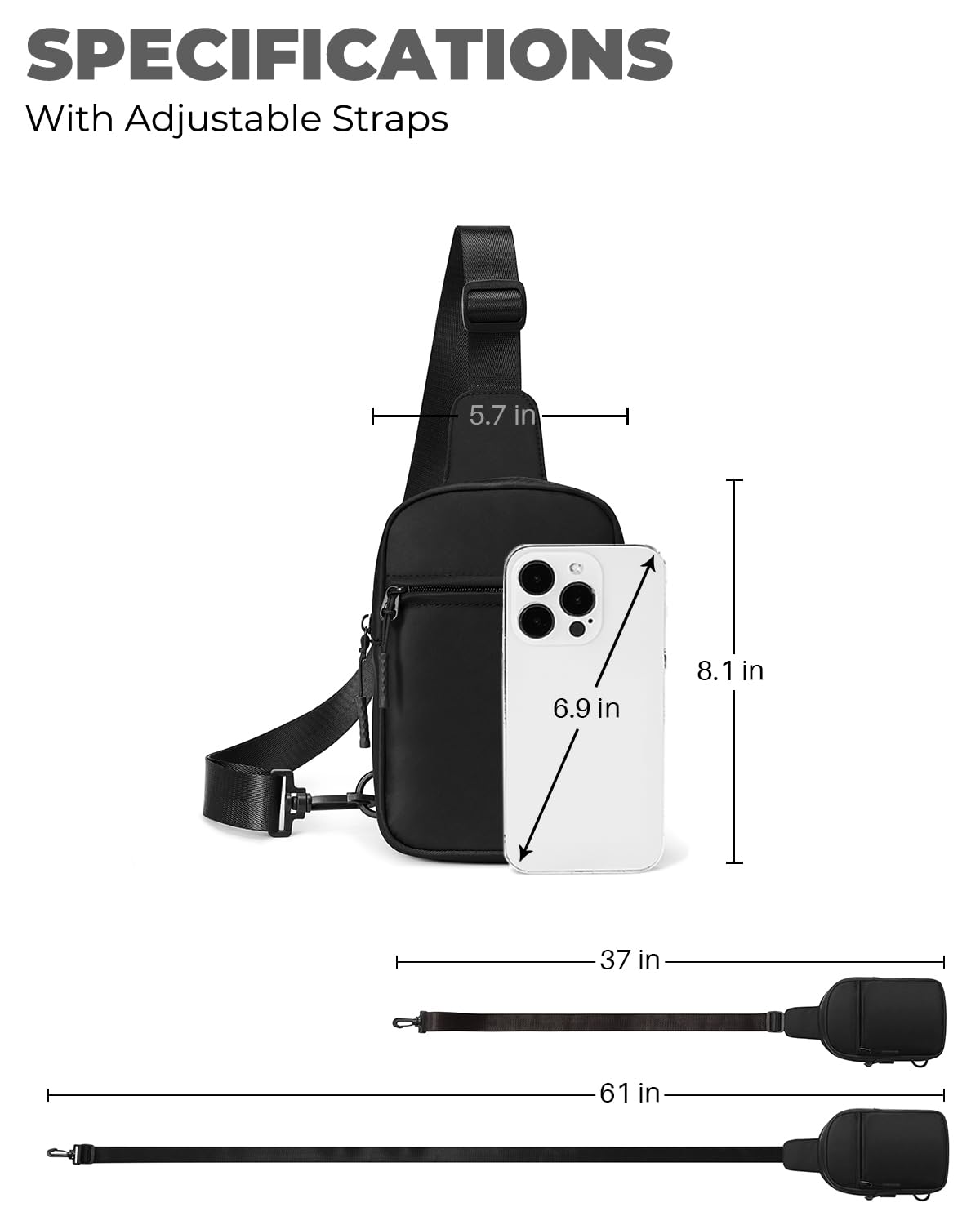 CHOLISS Small Sling Bag for Women and Men, Crossbody Bags Trendy Fanny Packs Chest Bag with Extended Strap