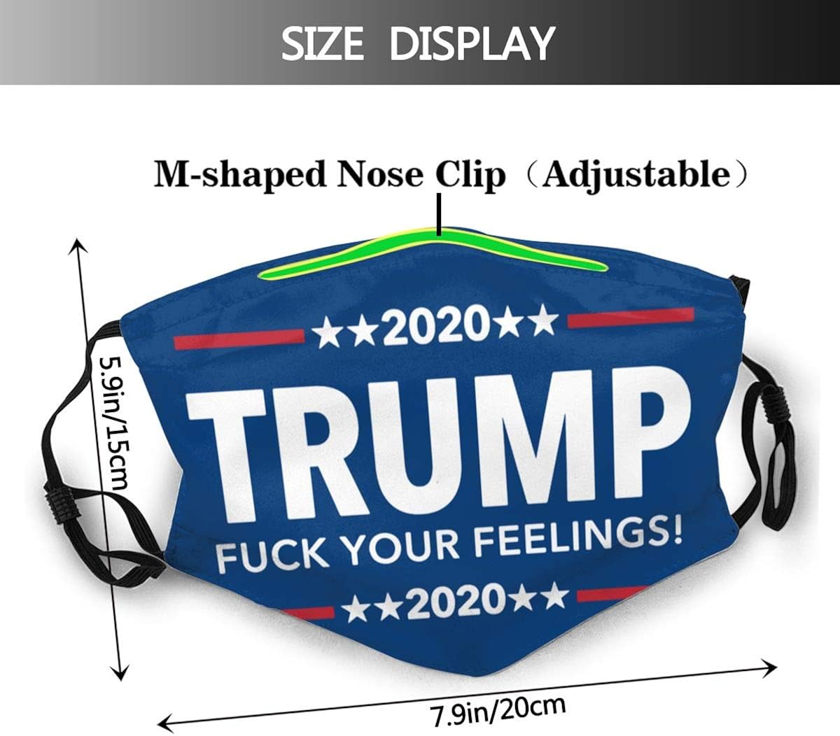 LaXie Unisex mask, with Two Replaceable Protective 5-Layer Activated Carbon Filters, M-Shaped Nose Clip Bandana Shield for Adult Men Women 1 PCS - Trump: Clothing
