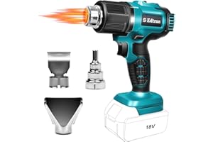 EDTRAN Cordless Heat Gun, Hot Air Gun Compatible for Makita 18V Volt LXT Battery, 3 Nozzle, 2-Temp Setting Max 932°F(500°C) Heat Gun for Crafts, Shrink Tubing, Resin & Decorating(No Battery)