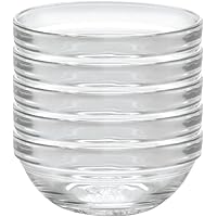 Duralex Made In France Lys 3-1/2-Inch Stackable Clear Glass Bowl, Set of 6