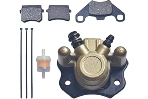 COEFEPIY Rear Brake Caliper and Pads For 90cc 110cc 125cc 150cc 200cc 196cc 6.5HP ATV for Coleman kt196 yerf dog gx150 Go Kart Taotao Kazuma Roketa Sunl Baja RTK200 Dune Buggy Chinese Quad Golden