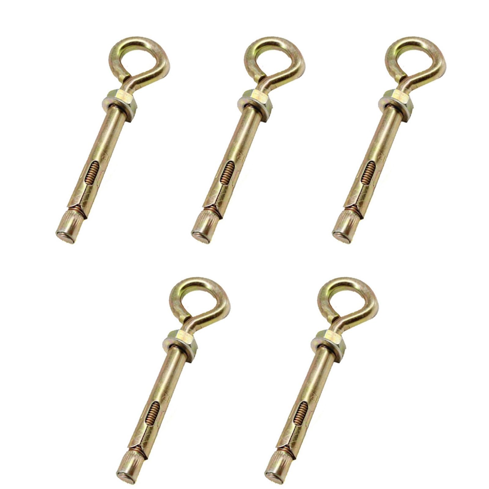 Leliafleury M8*80 Eye Shield Bolts 5Pcs Carbon Steel Anchor Bolts Expansion Screw Bolts for Wall Brick Concrete Masonry