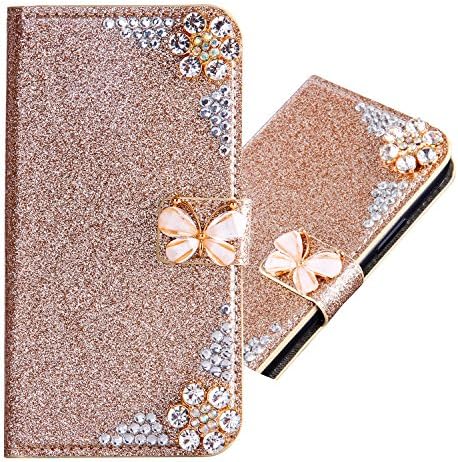 IKALITE Bling Glitter Diamond Kickstand Magnetic Wallet Stand Function for Samsung S9