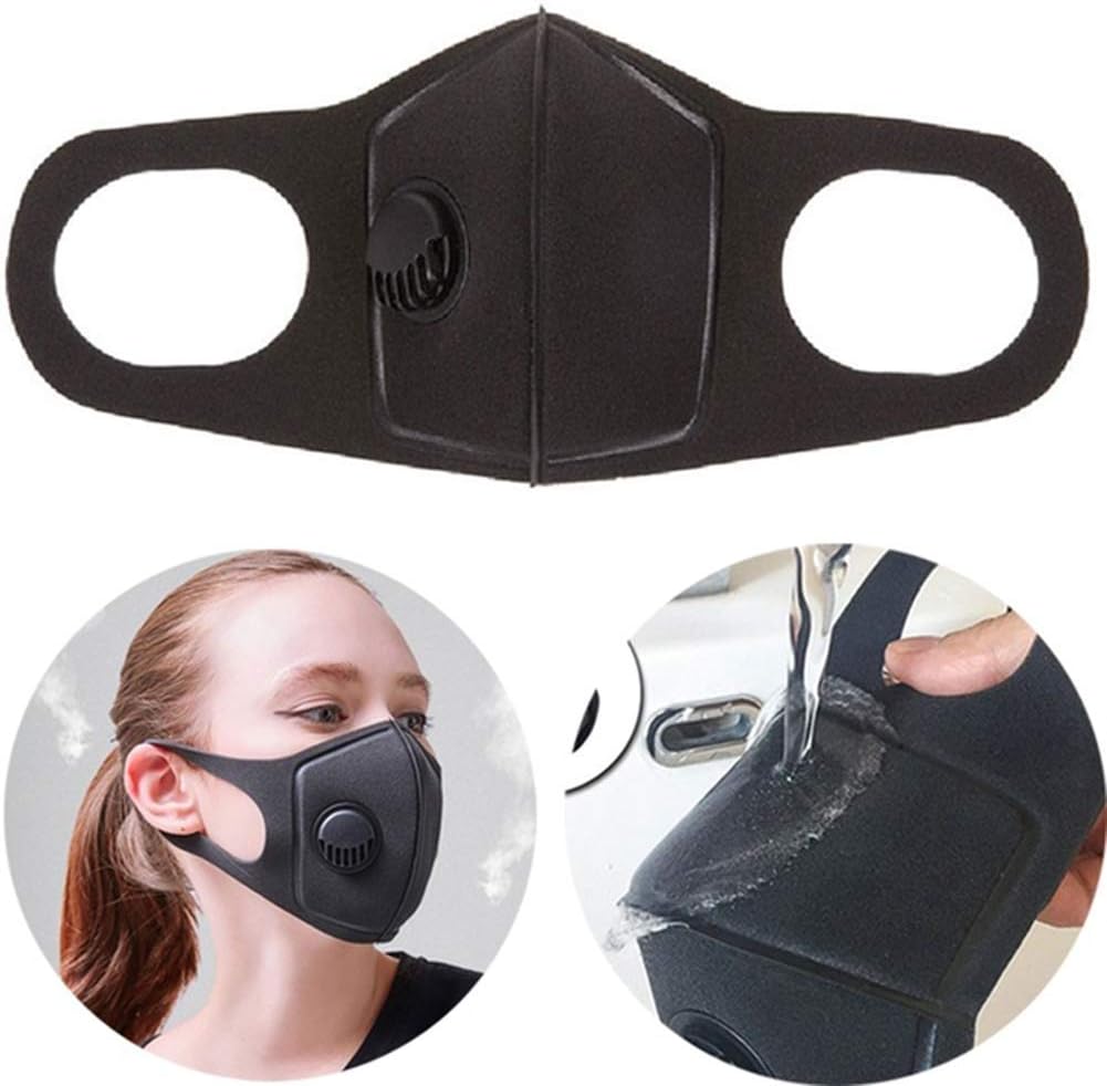 CxIACom Respiratory Dust Mask Men Women Anti-fog Haze Pollen Breathable Valve PM2.5 - Black