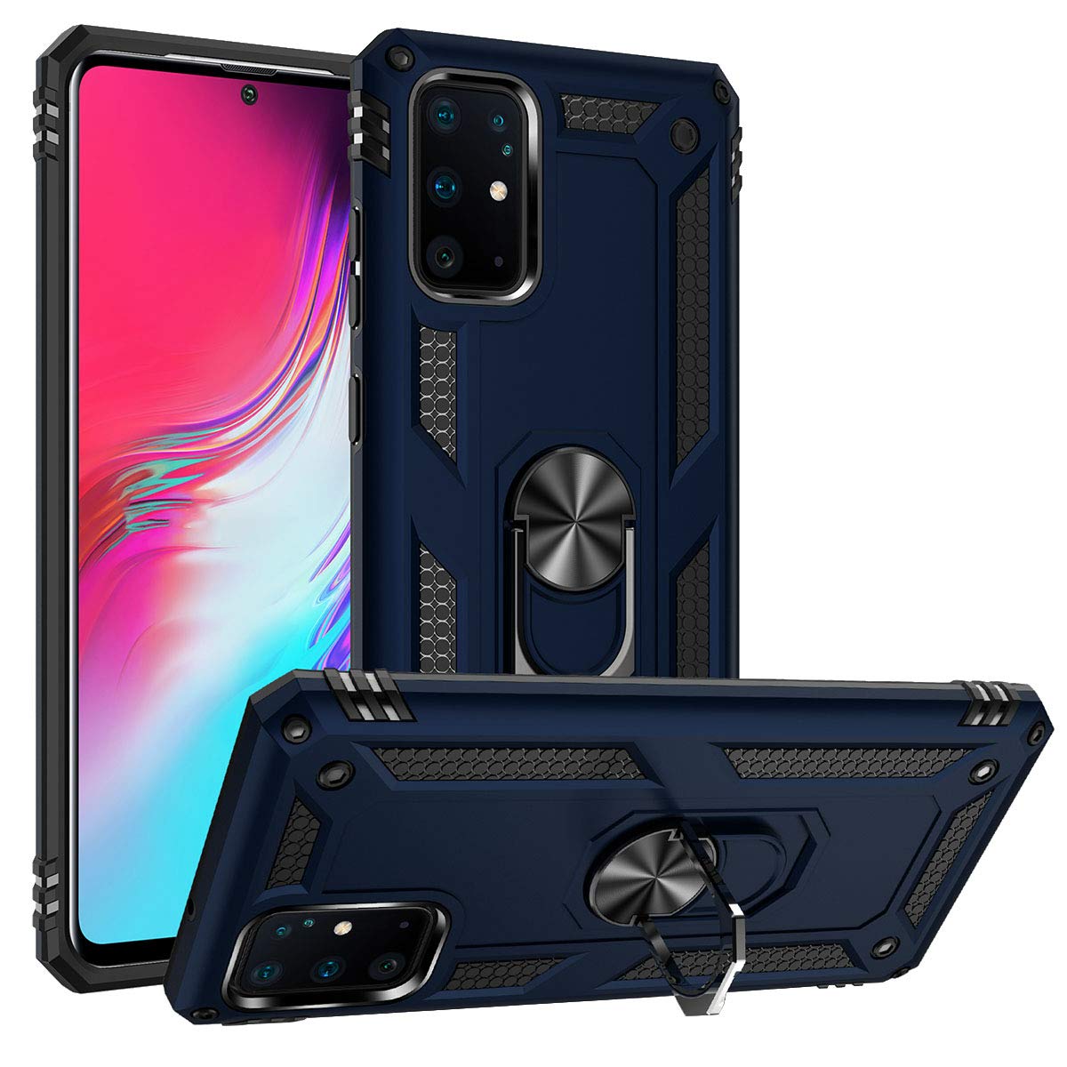 ADDIT S20 Plus Case, Phone Case for Samsung Galaxy S20 Plus Case,with Kickstand Ring,Adjustable Stand,Military Grade,Heavy Duty Protection,Shockproof,Anti-Fingerprint,Support Magnet Car Mount,Blue