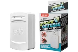 2025 Upgraded PEST OFFENSE New Look Electronic Pest Repeller for Indoor Pest Control of Mice, Rats, Rodents, Roaches for Home, Office, Business, Garage, Warehouse