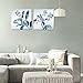 Mon Art Retro Blossom Flower Orchid painting Canvas Print wall art blue leaves white Magnolia floral pictures Pure Fresh Contemporary home decor Framed Artwork for Bathroom living room Decoration 2pcs