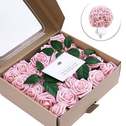E Ling Lot De 50 Roses Artificielles En Mousse Pour Bouquet