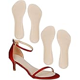 2 Pairs Pigskin High Heel Cushion Inserts, Adhesive Arch Support Shoe Inserts for Dress Shoes, Anti-Slip Sandal Inserts Pain Relief, Leather Cushioning Heel Insoles for Boots, M Women 7.5-9 Beige