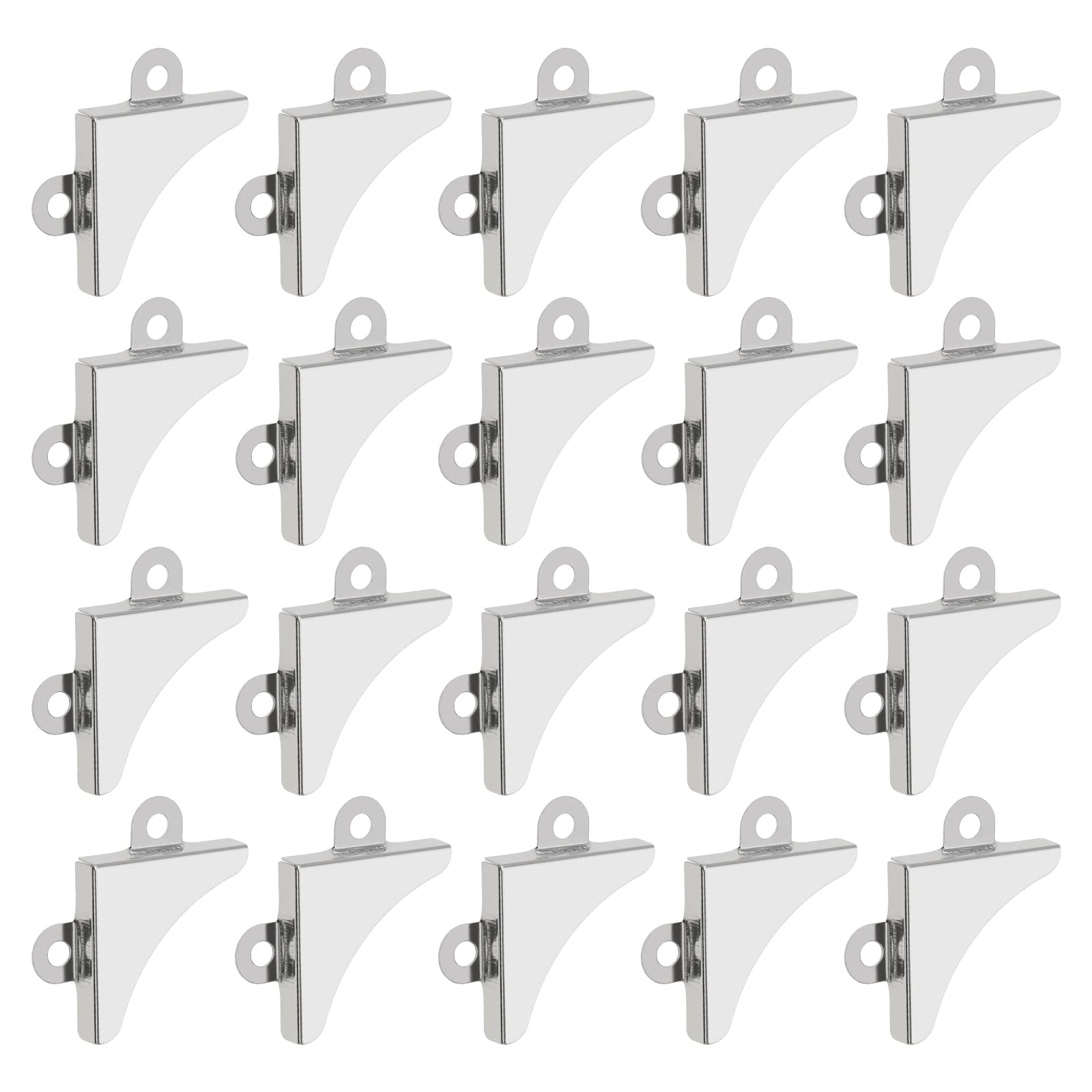 OTOTEC 20Pcs Picture Frame Protection Corners Replacement Mirror Picture Corner Fixing Brackets Metal L Shaped Corner Braces Silver 30.3x5.5mm