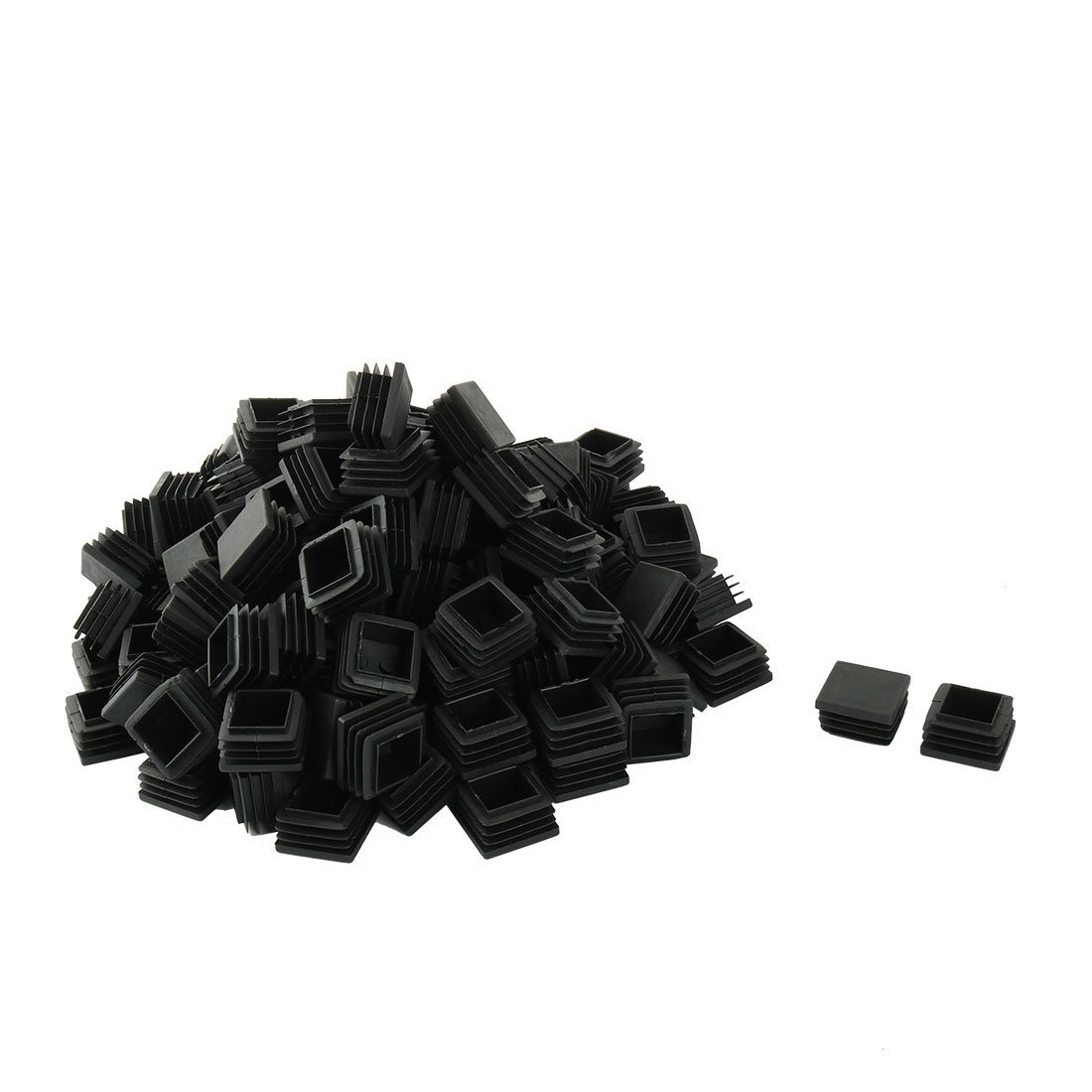 Sourcingmap Plastic Square Table Chair Leg Feet Tube Pipe Insert End Cap 30mm x 30mm 150pcs Black