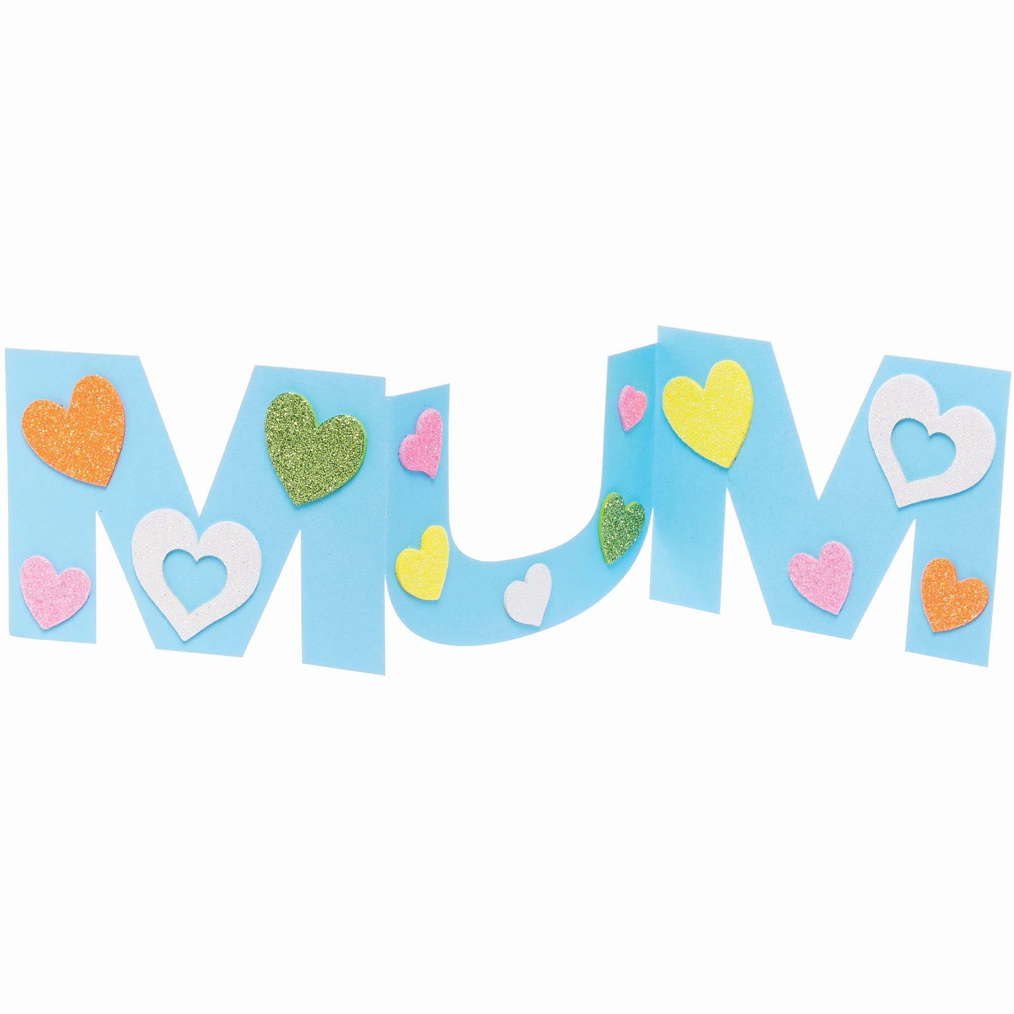 Baker Ross MUM Greeting Cards - Pack of 10, Mother day Kids Card Making Kit (FC404)