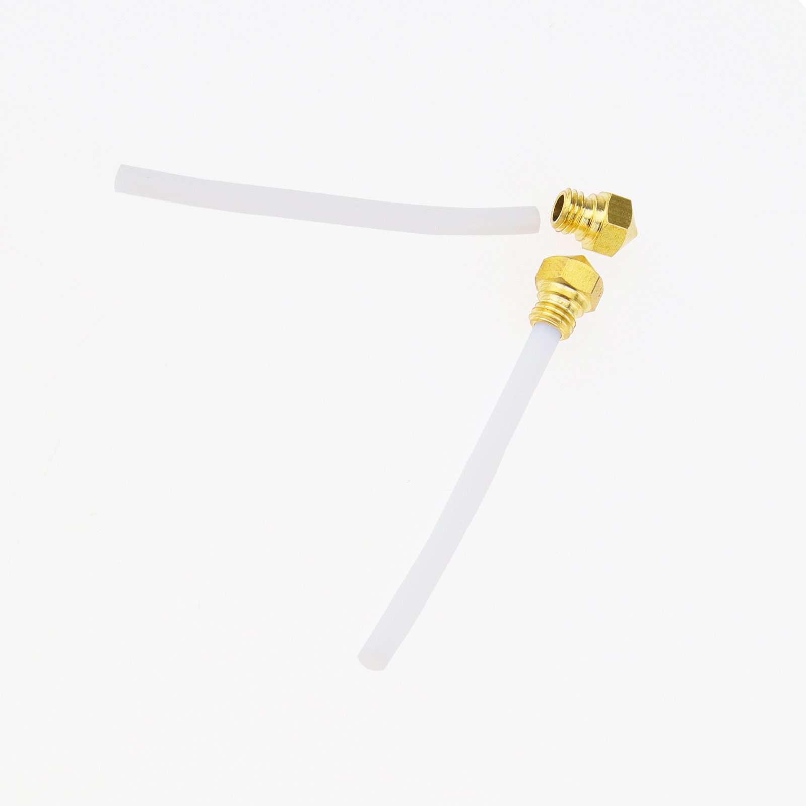 D2D 2Pcs MK10 Brass Extruder Nozzle + PTFE Pipe 0.4mm M7 Thread Screw thread Print Heads for 3D Printer