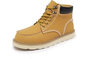 LUODENGLANG MENS Work Boot High-tops Slip Resistant Protective Leather Shoes Outdoor Sports Fluffing Warm Shoes In Winter Cotton-padded Shose.