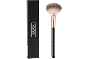 docolor Highlighter Brush Fan Brush Blush Brush Setting Makeup Brush Face Makeup Brush Synthetic Bristles For Powder, Bronzer, Highlight, Contour, Professional Make Up Brush Wooden handle