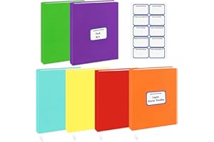 CC GOAT Stretchable Book Covers, Jumbo Book Cover for Textbooks Hardcover Paperbacks Up to 9" X 11" Book Sox, Washable Reusable Book Protector with Label, Suitable for School Kids Boys Girls 6 Packs