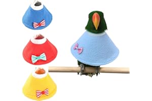 Bird Collar - Anti-Bite Elizabethan Recovery Cone Feather Plucking Protector Skin-Friendly Neckwear for Parakeets Conures Coc